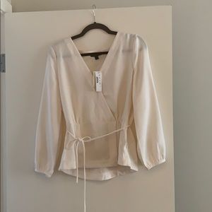 J. Crew Drapey Crepe Faux-wrap top